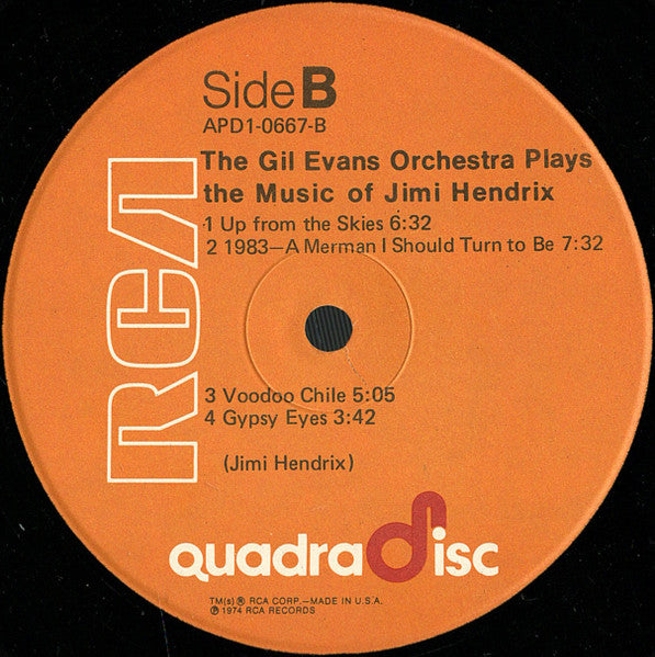 The Gil Evans Orchestra ~ Plays The Music Of Jimi Hendrix (Vinyl) - Djungel & Jazz