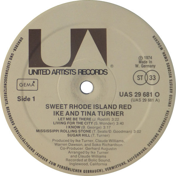 Ike & Tina Turner ~ Sweet Rhode Island Red (Vinyl) - Djungel & Jazz