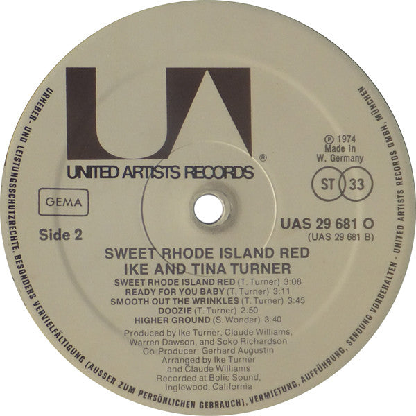 Ike & Tina Turner ~ Sweet Rhode Island Red (Vinyl) - Djungel & Jazz