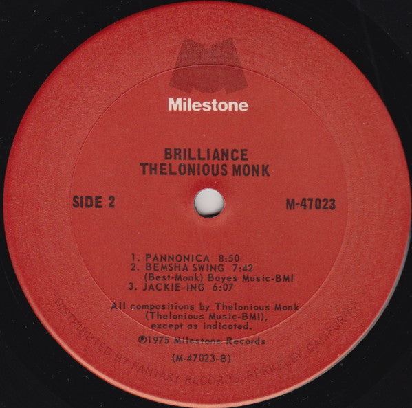Thelonious Monk ~ Brilliance (Vinyl) - Djungel & Jazz