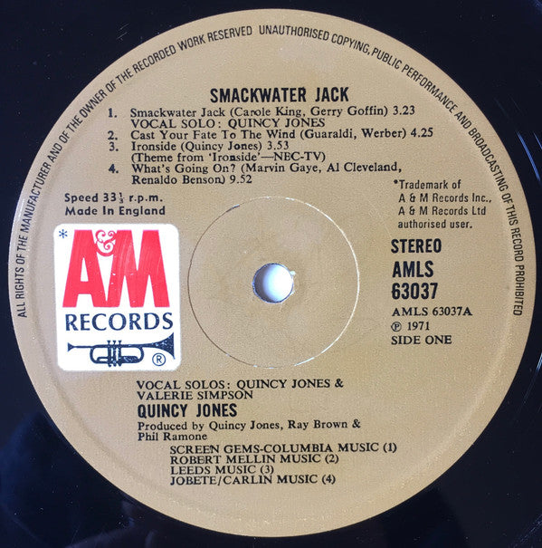 Quincy Jones ~ Smackwater Jack (Vinyl) - Djungel & Jazz