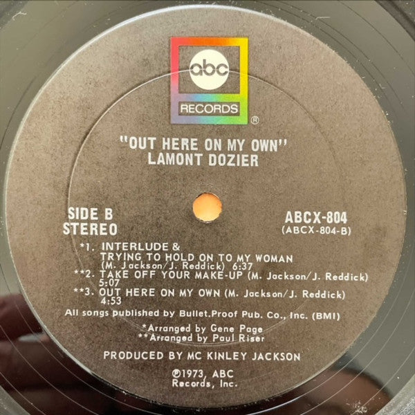 Lamont Dozier ~ Out Here On My Own (Vinyl) - Djungel & Jazz