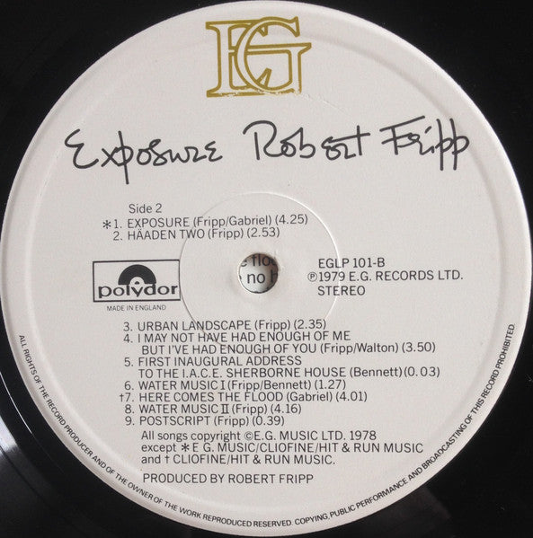 Robert Fripp ~ Exposure (Vinyl) - Djungel & Jazz
