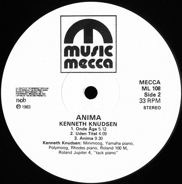 Kenneth Knudsen : Anima (LP, Album, RE)