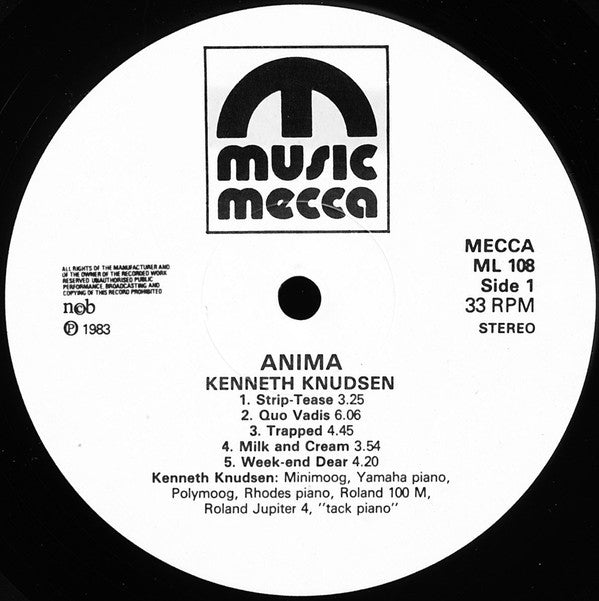 Kenneth Knudsen : Anima (LP, Album, RE)