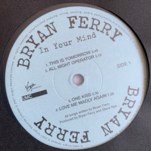 Bryan Ferry : In Your Mind (LP, Album, RE, 180)