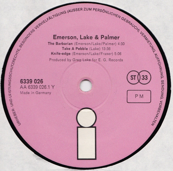 Emerson Lake & Palmer ~ Emerson, Lake & Palmer (Vinyl) - Djungel & Jazz