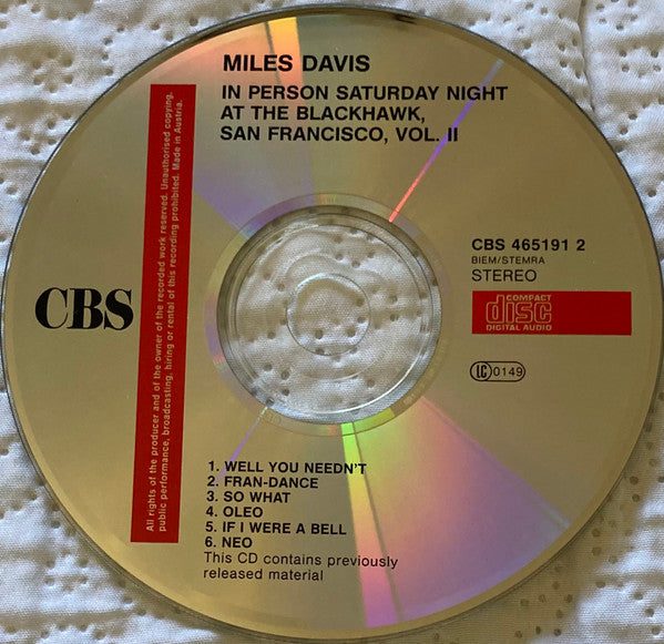 Miles Davis ~ In Person, Saturday Night At The Blackhawk, San Francisco, Volume 2 (Vinyl) - Djungel & Jazz