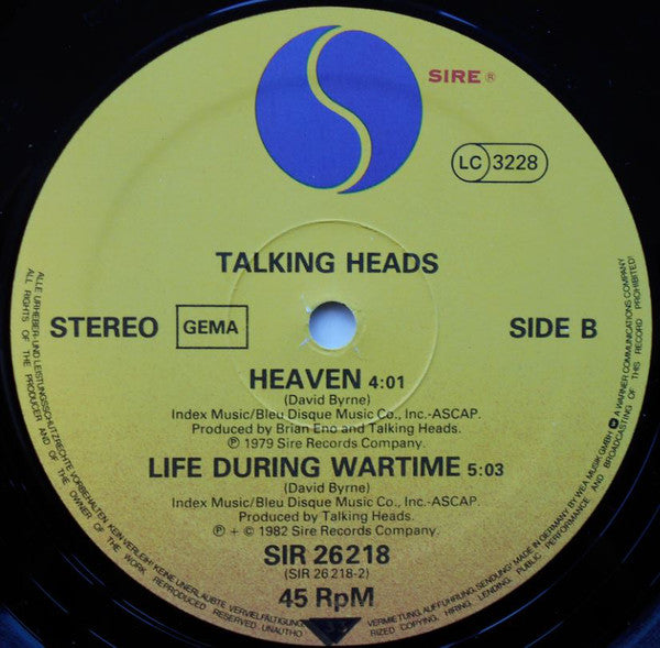 Talking Heads ~ Take Me To The River (Live) / Heaven/Life During Wartime (Live) (Vinyl) - Djungel & Jazz