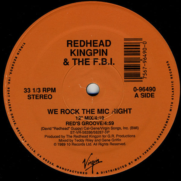 Redhead Kingpin And The FBI ~ We Rock The Mic Right (Vinyl) - Djungel & Jazz