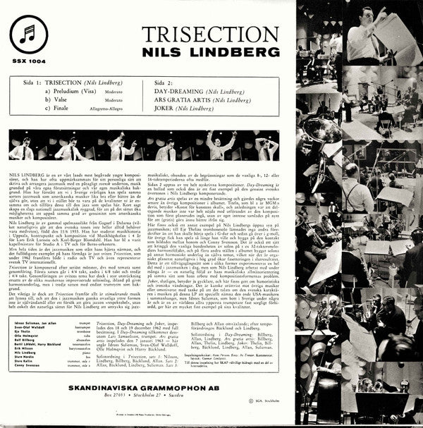 Nils Lindberg ~ Trisection (Vinyl) - Djungel & Jazz