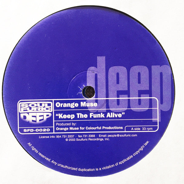 Orange Muse : Keep The Funk Alive (12")