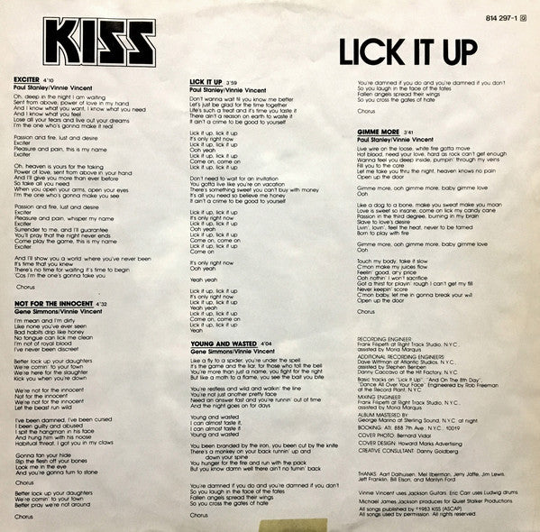 Kiss ~ Lick It Up (Vinyl) - Djungel & Jazz