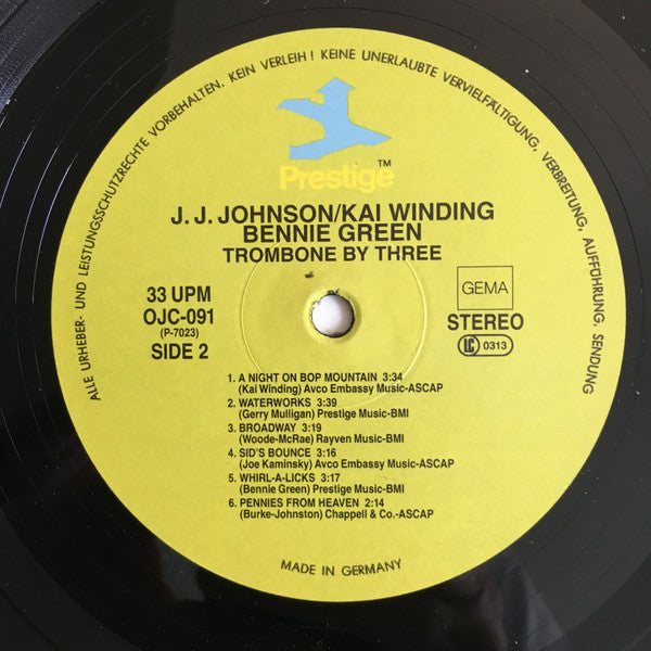 J.J. Johnson / Kai Winding / Benny Green ~ Trombone By Three (Vinyl) - Djungel & Jazz