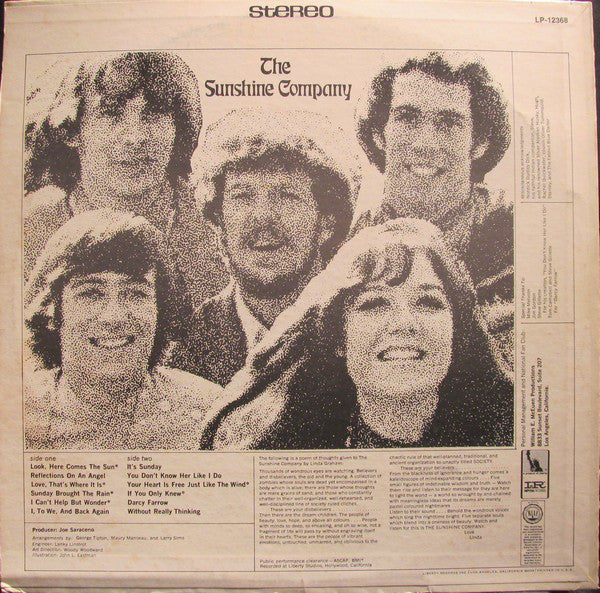 The Sunshine Company ~ The Sunshine Company (Vinyl) - Djungel & Jazz