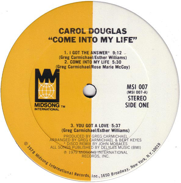 Carol Douglas ~ Come Into My Life (Vinyl) - Djungel & Jazz