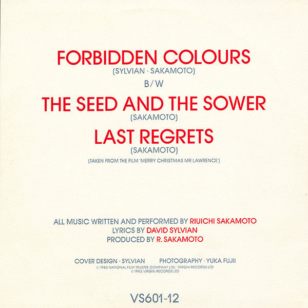 David Sylvian, Ryuichi Sakamoto ~ Forbidden Colours (Vinyl) - Djungel & Jazz