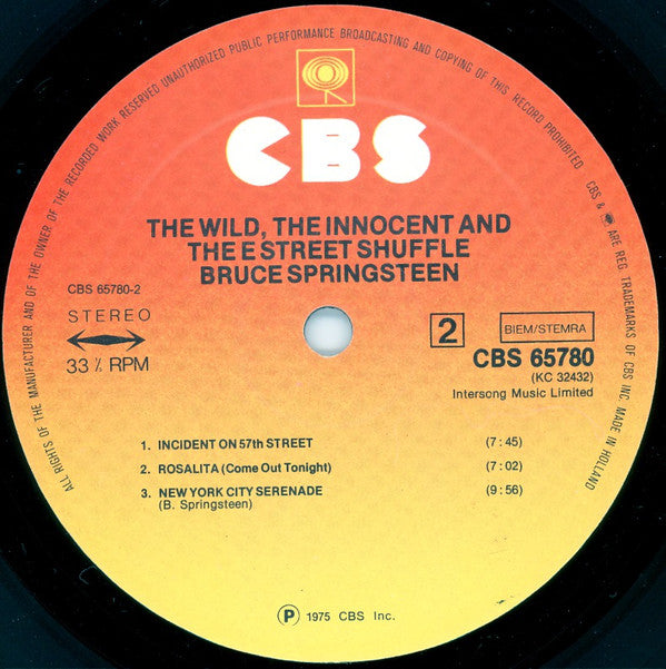 Bruce Springsteen ~ The Wild, The Innocent &  The E Street Shuffle (Vinyl) - Djungel & Jazz