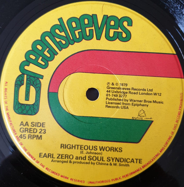 Earl Zero And Soul Syndicate ~ City Of The Wicked / Righteous Works (Vinyl) - Djungel & Jazz