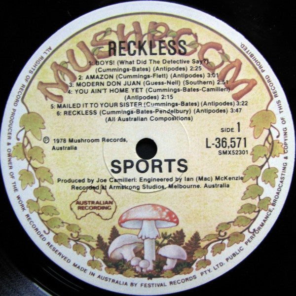 The Sports ~ Reckless (Vinyl) - Djungel & Jazz