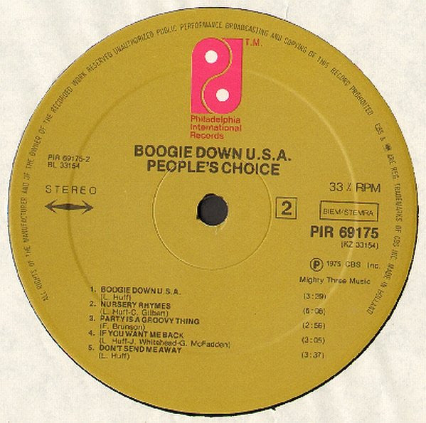 People's Choice : Boogie Down U.S.A. (LP, Album)