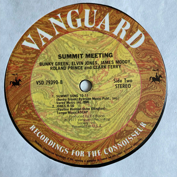 Elvin Jones, James Moody, Clark Terry, Bunky Green, Roland Prince ~ Summit Meeting (Vinyl) - Djungel & Jazz