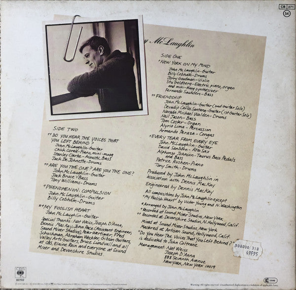 John McLaughlin ~ Electric Guitarist (Vinyl) - Djungel & Jazz