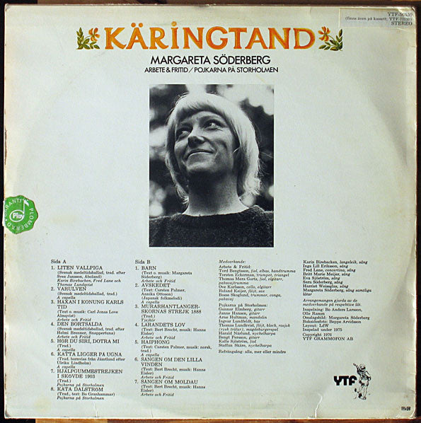 Margareta Söderberg, Arbete & Fritid / Pojkarna På Storholmen ~ Käringtand (Vinyl) - Djungel & Jazz