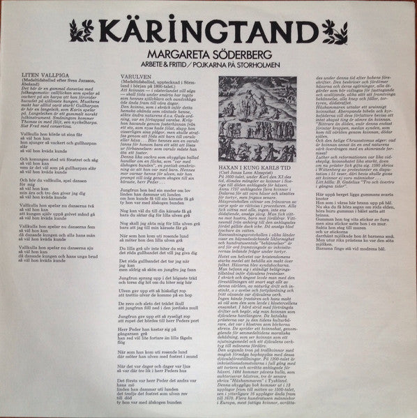 Margareta Söderberg, Arbete & Fritid / Pojkarna På Storholmen ~ Käringtand (Vinyl) - Djungel & Jazz