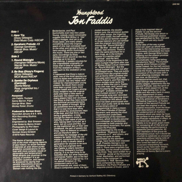 Jon Faddis ~ Youngblood (Vinyl) - Djungel & Jazz
