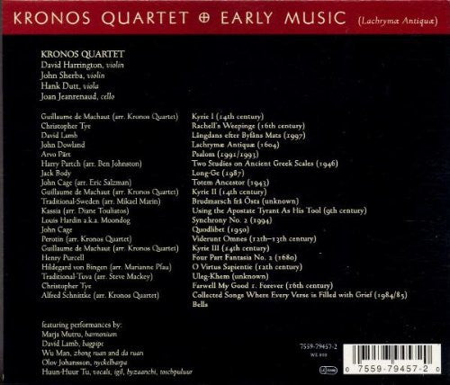 Kronos Quartet ~ Early Music (Lachrymæ Antiquæ) (Vinyl) - Djungel & Jazz