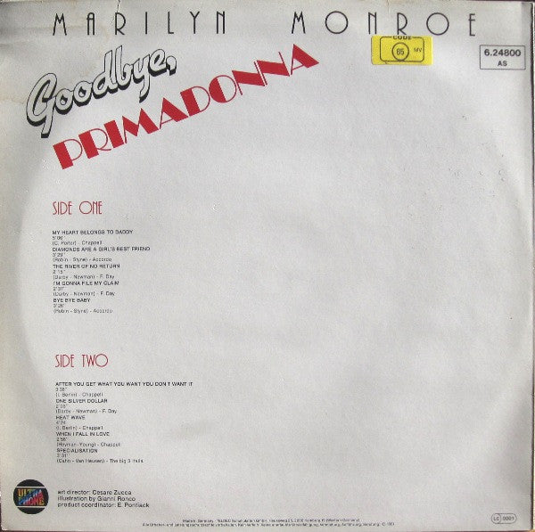 Marilyn Monroe ~ Goodbye, Primadonna (Vinyl) - Djungel & Jazz