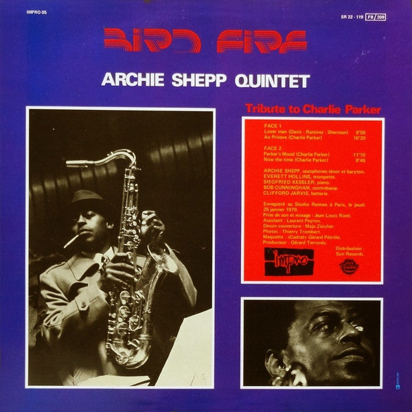 Archie Shepp Quintet ~ Bird Fire (Tribute To Charlie Parker) (Vinyl) - Djungel & Jazz