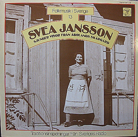 Svea Jansson : Sjunger Visor Från Åbolands Skärgård - Traditionsinspelningar Från Sveriges Radio (LP, Mono)