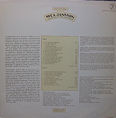 Svea Jansson ~ Sjunger Visor Från Åbolands Skärgård (Vinyl) - Djungel & Jazz