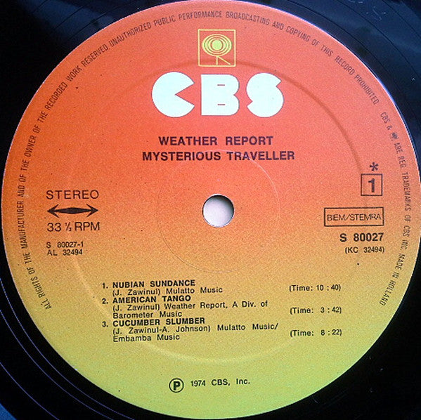 Weather Report ~ Mysterious Traveller (Vinyl) - Djungel & Jazz