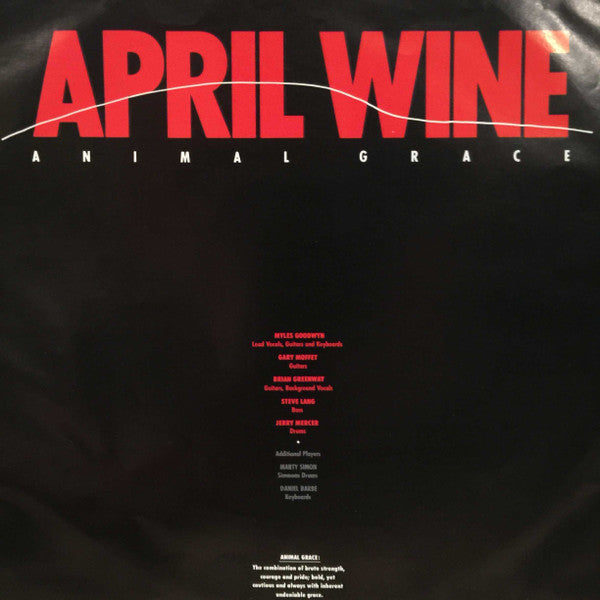 April Wine : Animal Grace (LP, Album)