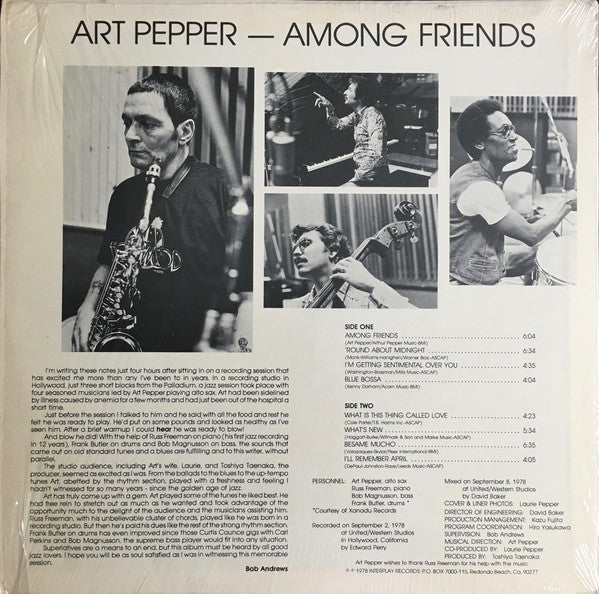 Art Pepper ~ Among Friends (Vinyl) - Djungel & Jazz