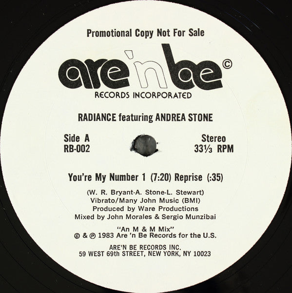 Radiänce featuring Andrea Stone : You're My Number 1 (12", Promo)