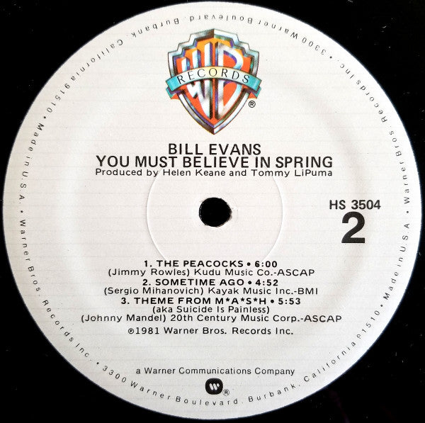 Bill Evans ~ You Must Believe In Spring (Vinyl) - Djungel & Jazz