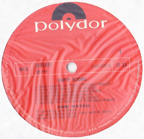 John Mayall ~ Empty Rooms (Vinyl) - Djungel & Jazz