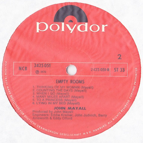 John Mayall ~ Empty Rooms (Vinyl) - Djungel & Jazz