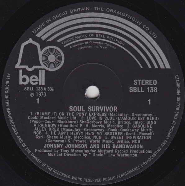 Johnny Johnson And The Bandwagon : Soul Survivor (LP, Album)