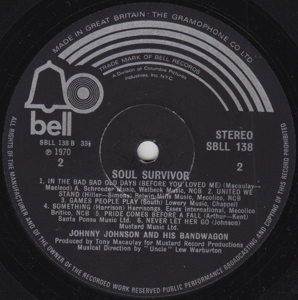Johnny Johnson And The Bandwagon : Soul Survivor (LP, Album)