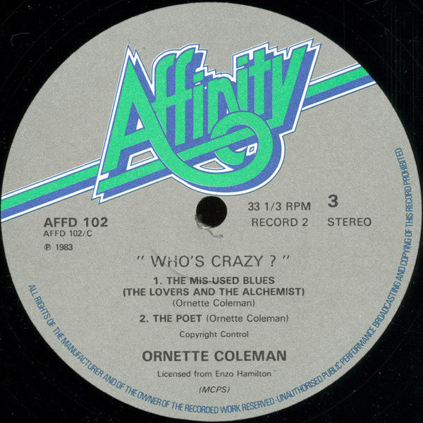 Ornette Coleman ~ Who's Crazy? (Vinyl) - Djungel & Jazz