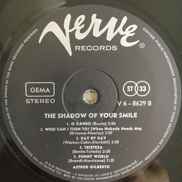 Astrud Gilberto ~ The Shadow Of Your Smile (Vinyl) - Djungel & Jazz