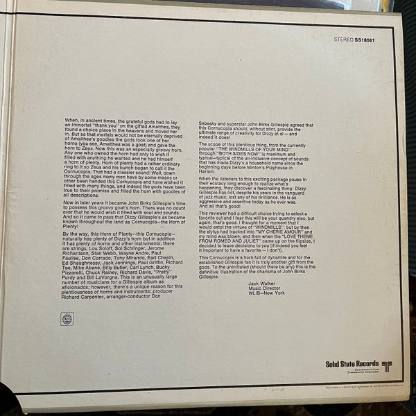 Dizzy Gillespie : Cornucopia (LP, Album)