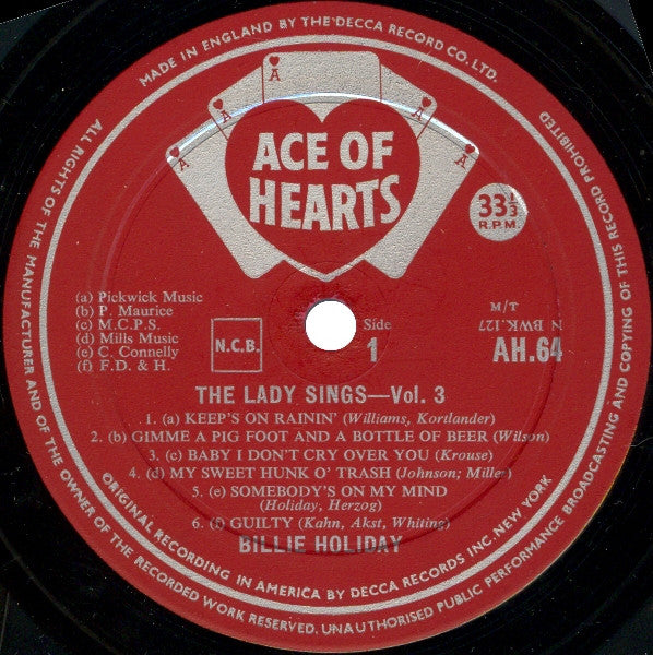 Billie Holiday ~ The Lady Sings - Vol. 3 (Vinyl) - Djungel & Jazz