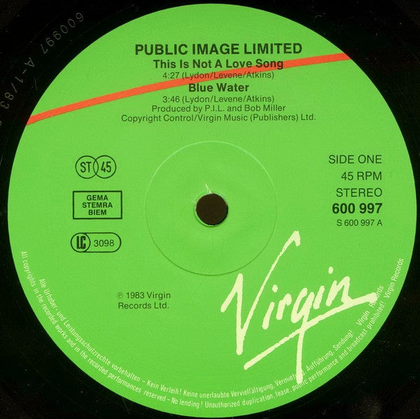 PiL ~ This Is Not A Love Song (Vinyl) - Djungel & Jazz