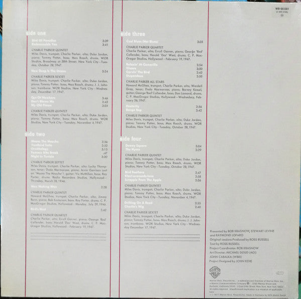 Charlie Parker : The Very Best Of Bird (2xLP, Comp, RE)
